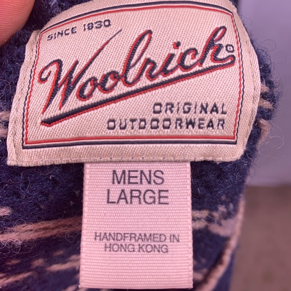 Men's L WOOLRICH Sweater Wool Blend Crewneck - Picture 2 of 6